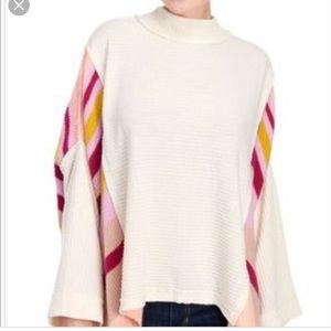 Free People Striped Mock Neck Dolman size medium